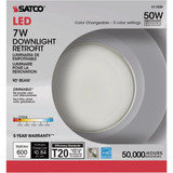 Satco 4 In. Retrofit Non-IC Rated White Selectable Color Temperature LED Recessed Light Kit