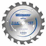 Westward Circular Saw Blade,7 1/4 in Blade 24EL57