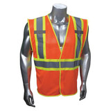 Condor High Visibility Vest,Orange/Red,4XL/5XL 53YN48