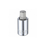 Westward Socket Bit, Steel, 1/2 in, TpSz 1/2 in  54TM80