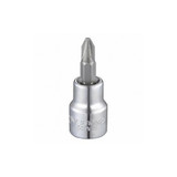 Westward Socket Bit, Steel, 3/8 in, TpSz #2  53YV93