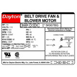 Dayton Motor,1/4 HP,1725 rpm,48,115V 5K907