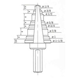 Manufacturer Varies Step Cone Drill,0.500in to 1.125in,HSS 6EXN6