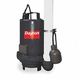Dayton 1/2 HP Effluent Pump,Tether Float 3BB83