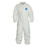 Tyvek® 400 Coverall, Serged Seams, Collar, Elastic Waist, Elastic Wrists and Ankles, Zipper Front, Storm Flap, White, 3XL