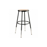 National Public Seating Round Stool,Adjustable Legs,Black,25"H 6224H-10