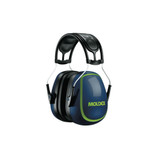 MX Series Earmuff, 27 dB, Black/Blue/Green, Headband