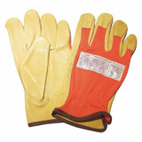 Condor Leather Gloves,Hi-Vis Orange,2XL,PR 48WU13