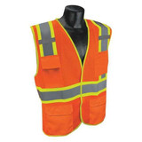 Condor High Visibility Vest,Orange/Red,4XL/5XL 53YN56