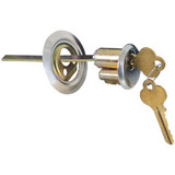 Prime-Line 5-Pin Brass Diecast Rim Cylinder Lock with Trim Ring GD 52139 103683