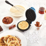 Dash 4 In. Snowflake-Print Mini Waffle Maker