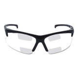 30-06 Dual Readers Prescription Safety Glasses, Clear Polycarbonate Lens, Hardcoated, Black, Nylon, +2.0