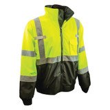 SJ110B Two-in-One High Visibility Bomber Safety Jacket, XL, Polyester, Green