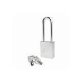 American Lock Keyed Padlock, 3/4 in,Rectangle,Silver A7202