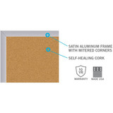 Ghent Bulletin Board,Cork,Aluminum Frame,60x48 AK45