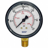 Wika Pressure Gauge ,2-1/2" Dial Size,Bottom 113.13.25.600.L