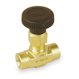 Parker Needle Valve,Straight,Brass,1/4 In.,FNPT 4F-V6LR-B