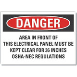 Lyle Elec Panel Danger Rflctv Label,3.5inx5in LCU4-0710-RD_5X3.5