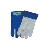 TIG Welding Gloves, Capeskin/Split Cowhide, Large, Blue/White