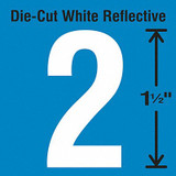 Stranco Die-Cut Reflective Number Label, 2,PK5 DWR-1.5-2-5
