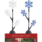 Alpine 37 In. LED Solar 3-Tier Snowflake Holiday Garden Stake Pack of 8