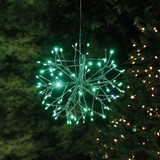 Alpine 16 In. LED Green Snowflake Ornament Lighted Decoration