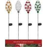 Alpine 33 In. LED Solar Christmas Bulb Holiday Garden Stake QLP1528A Pack of 12