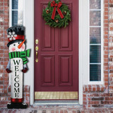 Alpine 2 In. W. x 47 In. H. x 11 In. L. Tall Snowman Christmas Porch Greeter Sign with Easel