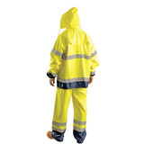 Occunomix Rain Jacket,Class 3, Type R,Blk-Ylw,L LUX-TJR-YL