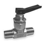 Ham-Let Manual 2-Way Ball Valve,NPT,316 SS H-1280-SS-N-1/4