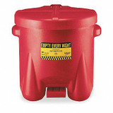 Eagle Mfg Oily Waste Can,10 Gal.,Poly,Red 935FL
