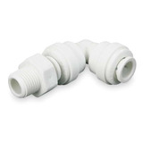 John Guest 90 Swivel Elbow,1/4 In Tube OD,Gry,PK10 PI090821S-PK10
