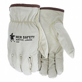 Mcr Safety Leather Gloves,Beige,L,PK12 3460L