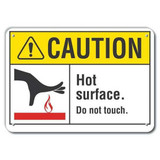 Lyle Rflct Hot Surface Caut Sign,7x10in,Alum LCU3-0099-RA_10x7