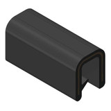 Trim-Lok Edge Trim, 25 ft L,Black, PVC, 7/32 in W 62B3X1/16-25