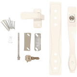Larson White Heavy-Duty Keyed Push Button Door Latch CH2010301