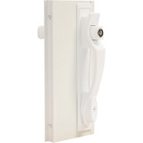 Larson White Heavy-Duty Keyed Push Button Door Latch CH2010301 199696