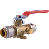 SharkBite 1/2 In. Brass Push-Fit Ball Valve with Drain & Mounting Tab UR24615A