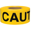 Barricade Tape, 3 in x 1000 ft, 2 mil, Yellow, CAUTION