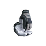 White Goat Grain Leather Palm Gloves, X-Large, White/Black/Gray