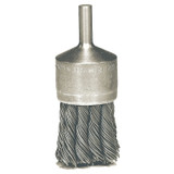 Knot Wire End Brush, Stainless Steel Bristles, 1-1/8 in Brush dia x 0.014 in Wire, 22000 RPM, 1 EA/EA