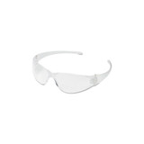 Checkmate Safety Glasses, Clear Lens, Polycarbonate, Uncoated, Clear Frame