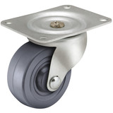 Shepherd Hardware Plate Caster,Swivel,Rubber,3 1/4"H PSQ25115ZN-3H