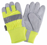 Condor Leather Palm Gloves,Hi-Vis Lime,M,PR  4NHF1