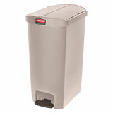 Rubbermaid Commercial Trash Can,Rectangular,18 gal.,Beige 1883551