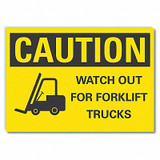 Lyle Lift Truck Trfc Caut RflctvLbl,10x14in LCU3-0195-RD_14x10