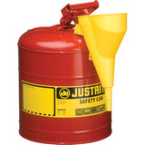 Justrite® Type I Safety Can w/ "I'm Easy" Funnel, 5 gal, 1/Each