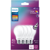 Philips WhiteDial 40W Equivalent Multi CCT A19 Medium LED Light Bulb (4-Pack)