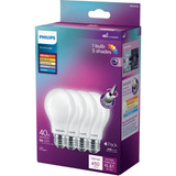 Philips WhiteDial 40W Equivalent Multi CCT A19 Medium LED Light Bulb (4-Pack) 576306 514338