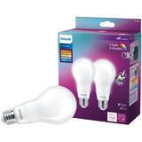 Philips WhiteDial 75W Equivalent Multi CCT A21 Medium LED Light Bulb (2-Pack)